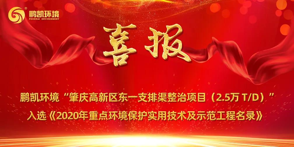 鵬凱環(huán)境項(xiàng)目入選《2020年重點(diǎn)環(huán)境保護(hù)實(shí)用技術(shù)及示范工程名錄》