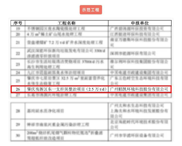 鵬凱環(huán)境項(xiàng)目入選《2020年重點(diǎn)環(huán)境保護(hù)實(shí)用技術(shù)及示范工程名錄》